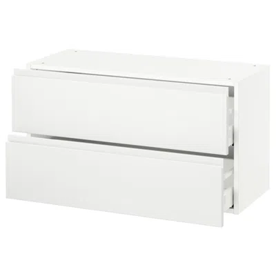 Ikea Sektion Wall Cabinet With 2 Drawers, White Maximera/voxtorp Matte White, 36x15x20 "