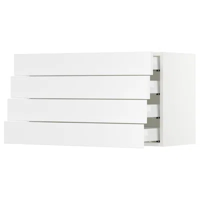 Ikea Sektion Wall Cabinet With 4 Drawers, White Maximera/axstad Matte White, 36x15x20 "