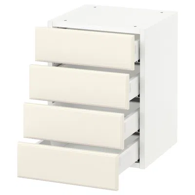 Ikea Sektion Wall Cabinet With 4 Drawers, White Maximera/bodbyn Off-white, 15x15x20 "