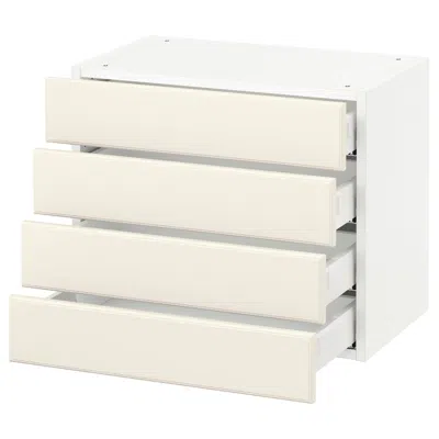 Ikea Sektion Wall Cabinet With 4 Drawers, White Maximera/bodbyn Off-white, 24x15x20 "