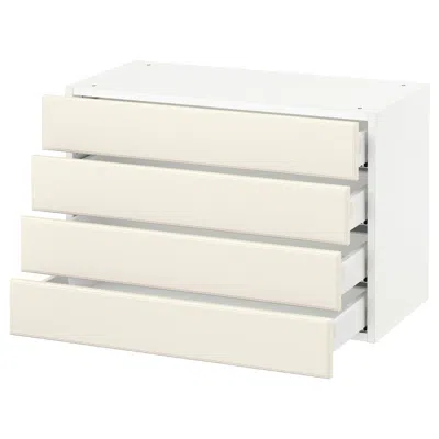 Ikea Sektion Wall Cabinet With 4 Drawers, White Maximera/bodbyn Off-white, 30x15x20 "