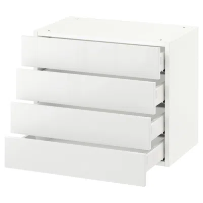 Ikea Sektion Wall Cabinet With 4 Drawers, White Maximera/ringhult White, 24x15x20 "