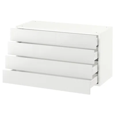 Ikea Sektion Wall Cabinet With 4 Drawers, White Maximera/ringhult White, 36x15x20 "