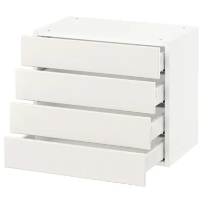 Ikea Sektion Wall Cabinet With 4 Drawers, White Maximera/veddinge White, 24x15x20 "