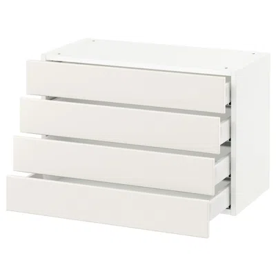 Ikea Sektion Wall Cabinet With 4 Drawers, White Maximera/veddinge White, 30x15x20 "