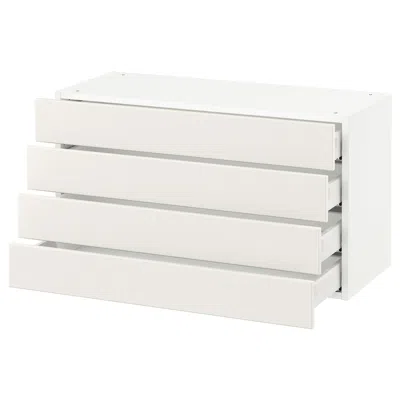 Ikea Sektion Wall Cabinet With 4 Drawers, White Maximera/veddinge White, 36x15x20 "