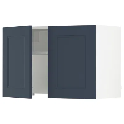 Ikea Sektion Wall Cabinet With Built-in Range Hood, White Axstad/matte Blue, 30x15x20 "