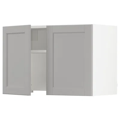 Ikea Sektion Wall Cabinet With Built-in Range Hood, White/lerhyttan Light Gray, 30x15x20 "