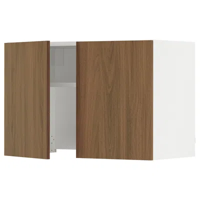 Ikea Sektion Wall Cabinet With Built-in Range Hood, White/tistorp Brown Walnut Effect, 30x15x20 "