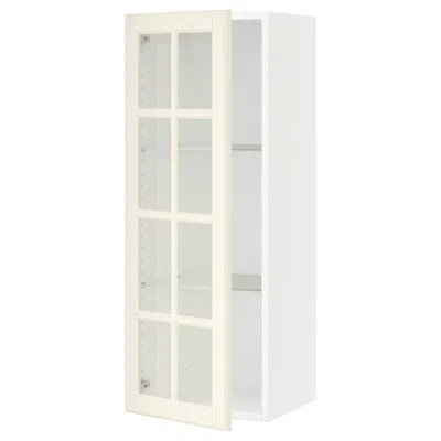 Ikea Sektion Wall Cabinet With Glass Door, White/bodbyn Off-white, 15x15x40 "
