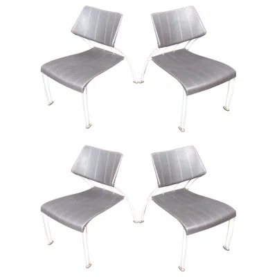 Pre-owned Ikea Set Of 4 Monika Mulder Vintage "hasslo" Chairs In Gray