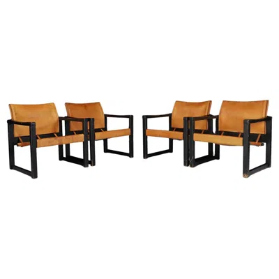 Pre-owned Ikea Set Of 4 Safari Lounge Chairs By Karin Mobring For  – Sweden, 1970s In Brown