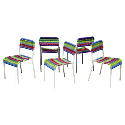 Pre-owned Ikea Set Of Five  Färgglad Children's Chairs In Gray