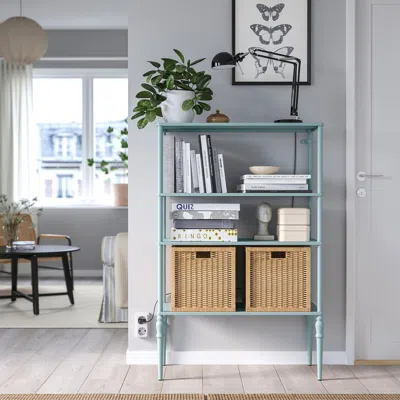 Ikea Sågmästare Shelf Unit, Light Gray-blue, 32 3/4x14 1/4x50 1/4 "