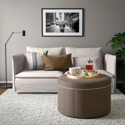 Ikea Sidsjö Pouffe, With Storage/gransel Gray-brown, Diameter: 27 1/2 "
