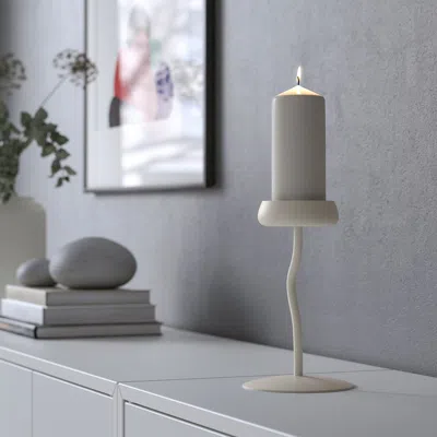 Ikea Silverpäron Pillar Candle Holder, White, 8 "
