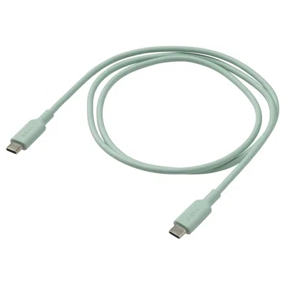 Ikea Sittbrunn Usb-c To Usb-c, Light Green, 3 ' 3 "