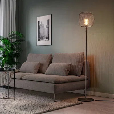 Ikea Skaftet Floor Lamp Base, Nickel Plated, Max.: 13 W