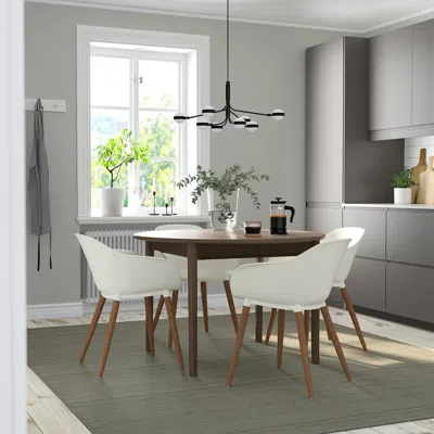 Ikea Skansnäs / Grönsta Table And 4 Chairs, With Armrest Brown/white, 45 1/4/66 7/8 "