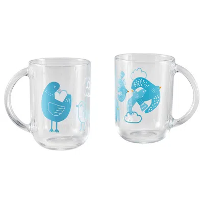 Ikea Skedstör Mug, Patterned/glass, 10 oz In Blue
