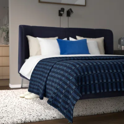 Ikea Skogskovall Bedspread, Blue, King