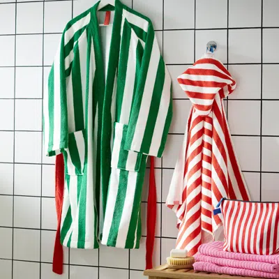 Ikea Skogssallat Towel With Hood, Red/white/stripe, 28x55 "