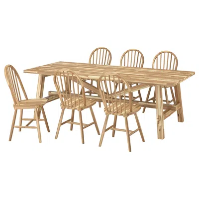 Ikea Skogsta / Skogsta Table And 6 Chairs, Acacia/acacia, 92 1/2 "