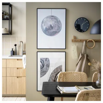 Ikea Skärig Wall Clock, Blue, 10 ¼ " In Black