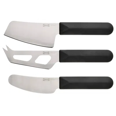 Ikea Skärlånga Cheese Knife Set Of 3, Stainless Steel/black