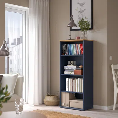 Ikea Skruvby Bookcase, Black-blue, 23 5/8x55 1/8 "