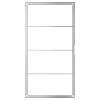 Ikea Skytta Sliding Door Frame, Aluminum, 40 1/4x77 1/8 " In Silver