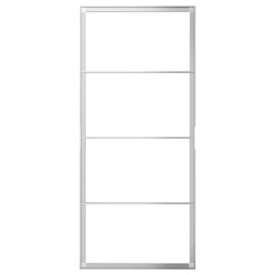 Ikea Skytta Sliding Door Frame, Aluminum, 40 1/4x91 " In Silver