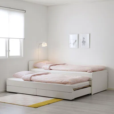 Ikea Släkt Pull-out Bed With Storage, White, Twin