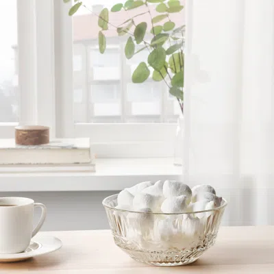 Ikea Sällskaplig Bowl, Clear Glass/patterned, 6 "