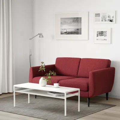Ikea Smedstorp Loveseat, Lejde Red/brown, Armrest Height: 26 3/8 "