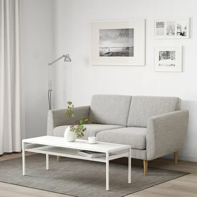 Ikea Smedstorp Loveseat, Viarp Beige/brown, Armrest Height: 26 3/8 " In White