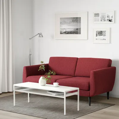 Ikea Smedstorp Sofa, Lejde Red/brown, Armrest Height: 26 3/8 "