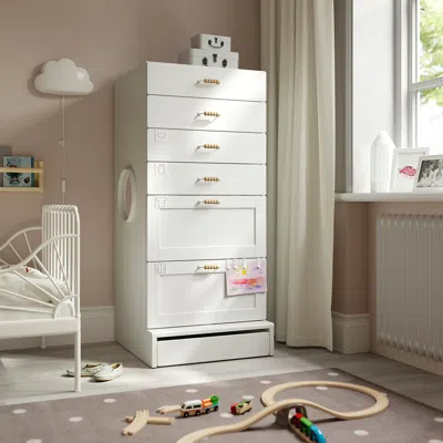 Ikea Småstad / Uppföra 6-drawer Dresser, White With Frame, 23 5/8x25 5/8x53 1/2 "