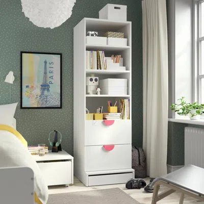 Ikea Småstad / Uppföra Bookcase, White White/with 2 Drawers, 23 5/8x25 5/8x77 1/8 "