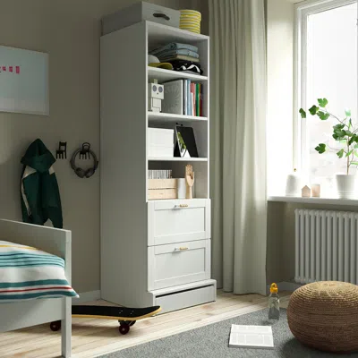 Ikea Småstad / Uppföra Bookcase, White With Frame/with 2 Drawers, 23 5/8x25 5/8x77 1/8 "
