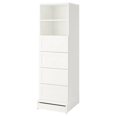Ikea Småstad / Uppföra Bookcase, White With Frame/with 4 Drawers, 23 5/8x25 5/8x77 1/8 "