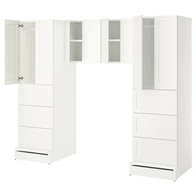 Ikea Småstad / Uppföra Storage Combination, White/with Frame, 94 1/2x25 5/8x77 1/8 "