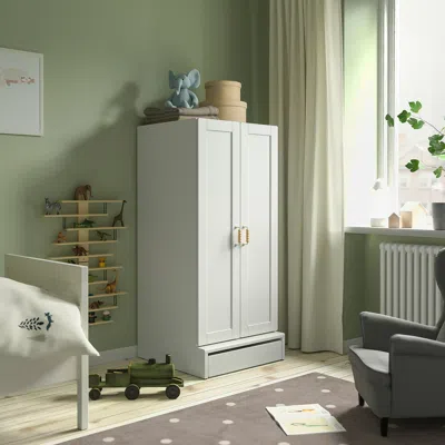 Ikea Småstad / Uppföra Wardrobe, White With Frame/with 3 Shelves, 23 5/8x25 5/8x53 1/2 "