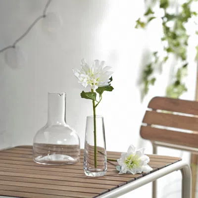 Ikea Smycka Artificial Flower, Indoor/outdoor/dahlia White, 11 ¾ " In Transparent