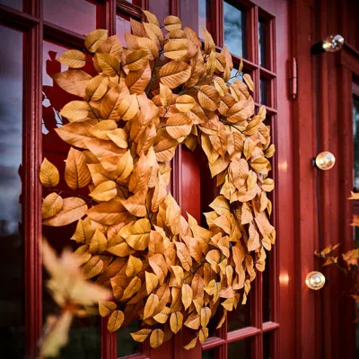 Ikea Smycka Artificial Wreath, Indoor/outdoor/leaf Orange, 29 ½ "