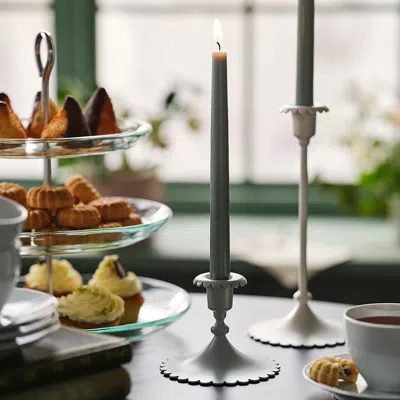Ikea Snösiska Candlestick, Pale Gray-green, 3 ½ "