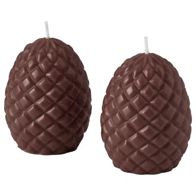 Ikea Snösiska Unscented Pillar Candle, Cone/brown, 3 "