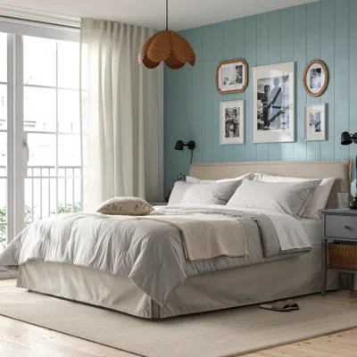Ikea Solfibbla Comforter Set, Gray White/stripe, Full/queen