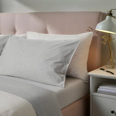 Ikea Solfibbla Sheet Set, Gray White/stripe, Full/double