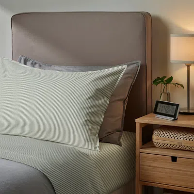 Ikea Solfibbla Sheet Set, White Green/stripe, Twin